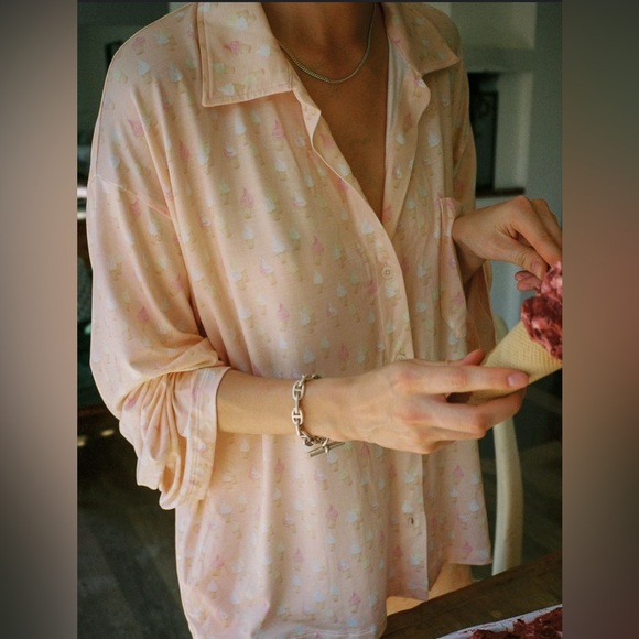 Djerf Avenue Tops - NEW Djerf Avenue Go Slow Shirt Summer Treat Small